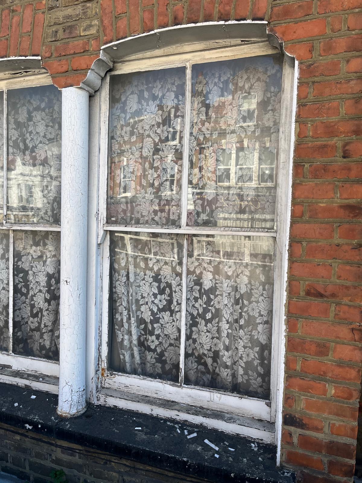 Exterior Window Painting before work started