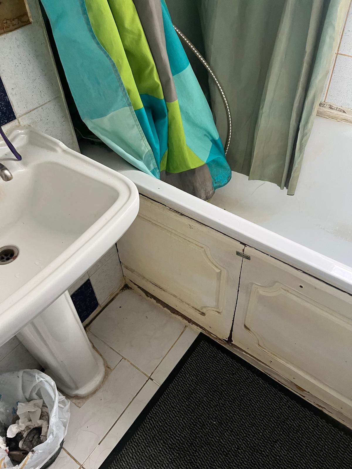 Bath to Walk-In Shower Conversion before work started